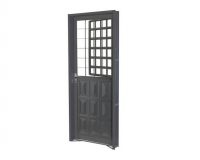 Porta de Abrir Mista grade Quadriculada com Postigo Romano com Almofada